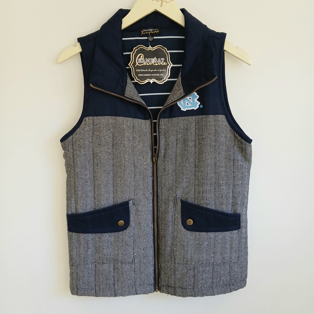 Women's Navy and Gray Vest